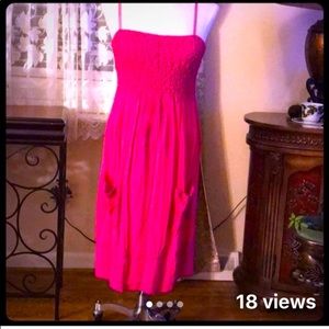 BIGO,Beautiful pink dress spaghetti strap